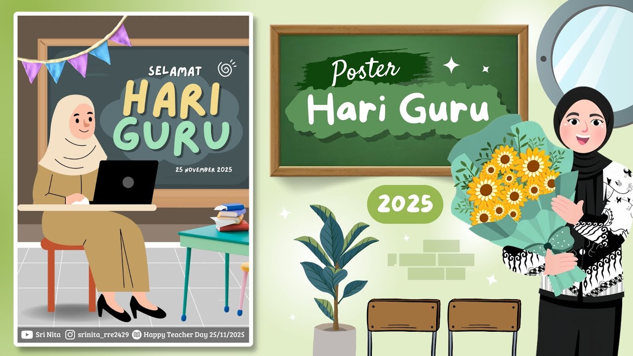 Cara Membuat Poster Hari Guru Nasional di Canva || 2025
