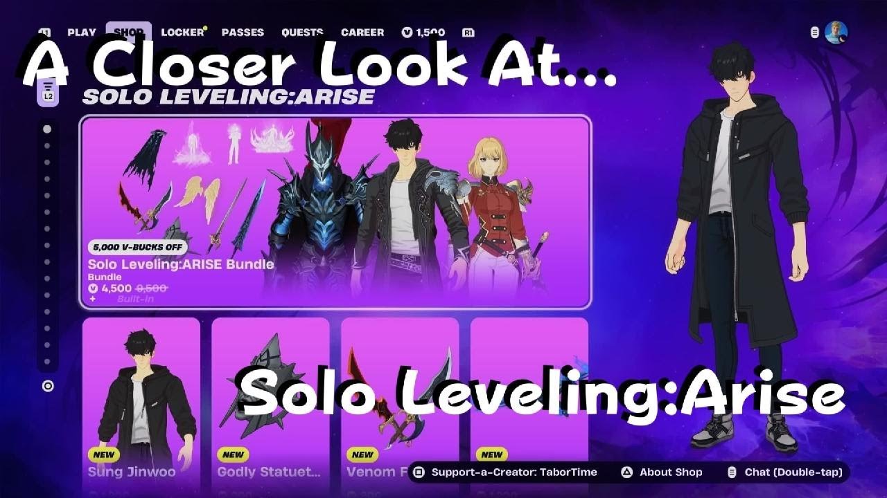 A Closer Look At #SoloLevelingArise, In The #Fortnite Shop