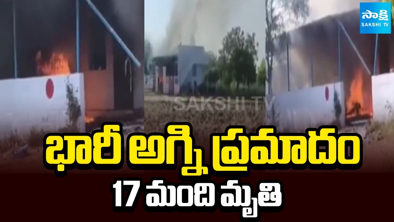 Massive Fire Accident in Kattanarpatti Crackers Factory in Tamil Nadu | Sakshi TV