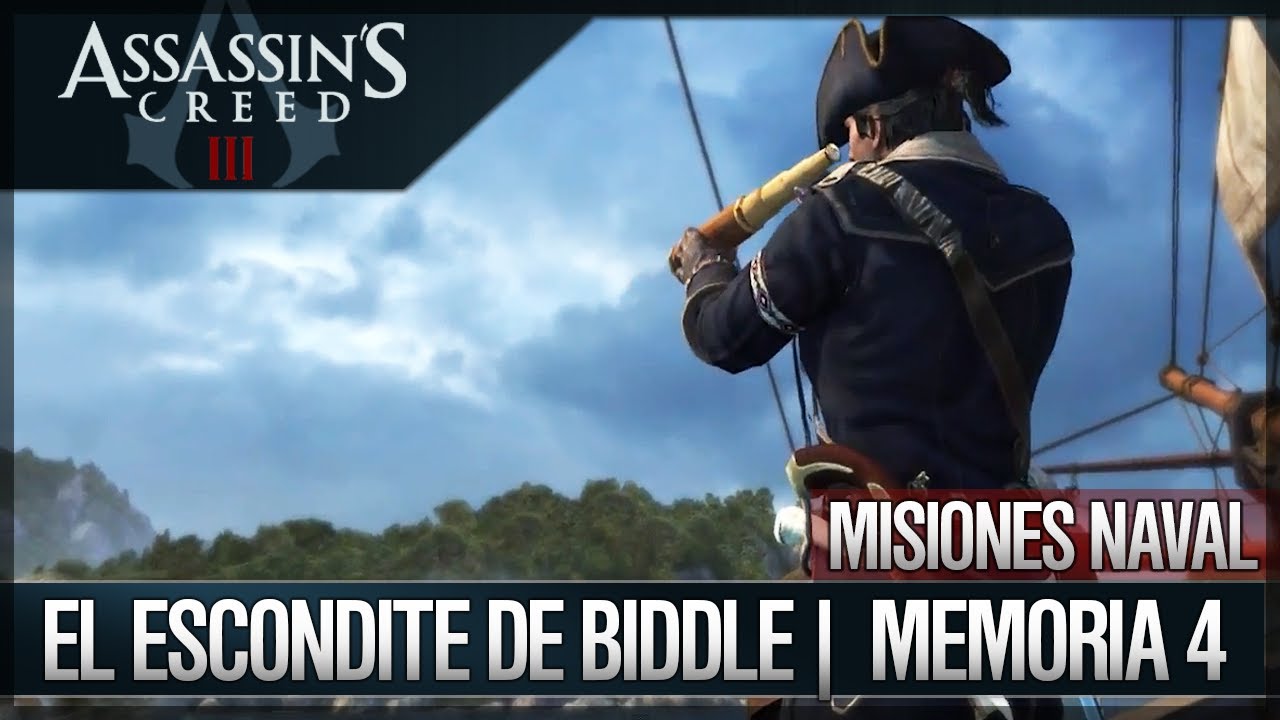 Assassin's Creed 3 - Walkthrough Español  - Misiones navales - El escondite de Biddle [4] [100%]