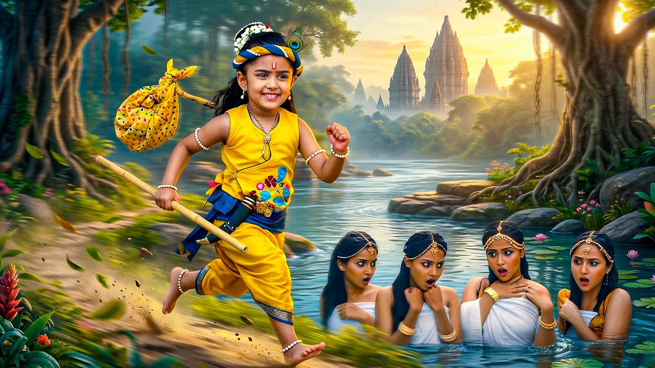 कान्हा की शरारत ! गोपियों के वस्त्र लेकर भागे, मच गया हंगामा ! | यशोमती मईया के नंदलाला | Krishan