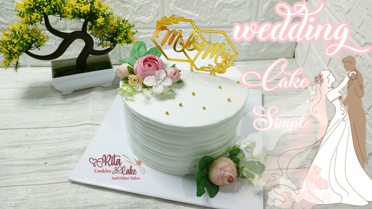 Wedding cake Simple buat pemula #tutorialmenghiaskue