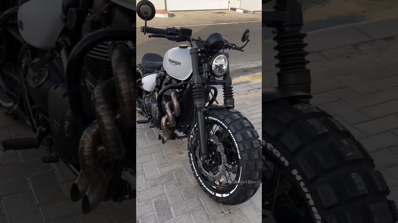 Porsche Racing Triumph Bobber With Twisted Exhaust System Pure Sound By Thornton Hundred Motorcycles