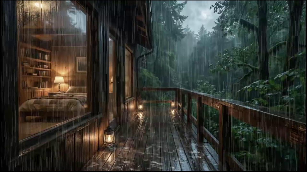 Soothing Cabin Rain Sounds 🌧 White Noise for Deep Sleep, Relaxation & Insomnia
