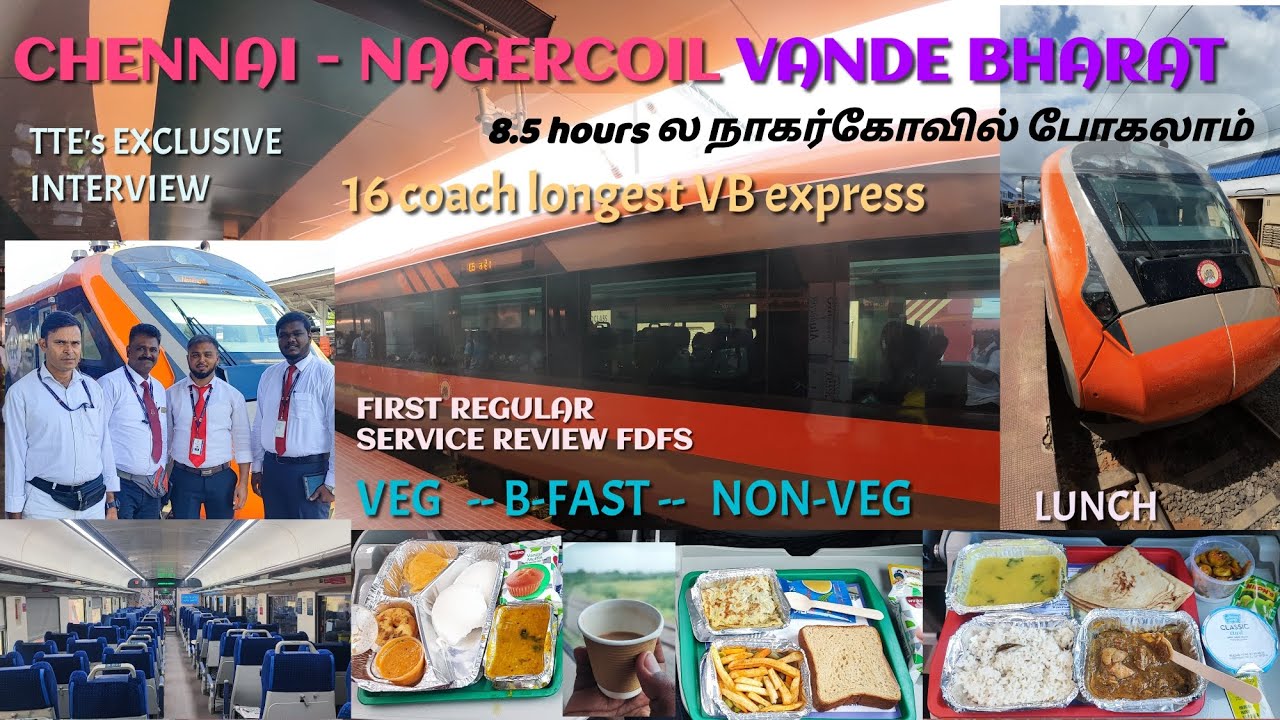 CHENNAI - NAGERCOIL 16 CAR VANDE BHARAT | TTE INTERVIEW | 8.5 HRS JOURNEY | OLIOVIYAN | VLOG