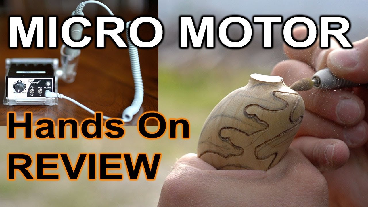 Portable Thumb Micro Motor carver - Hands On Review: Carving Leaves on Acacia Axe Handle