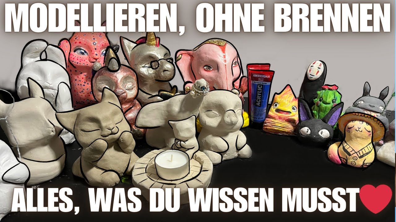 SO kann JEDER, ÜBERALL, ohne Brennofen mit TON modellieren - ohne Brechen, mit Bemalung 😍 KA 19/24