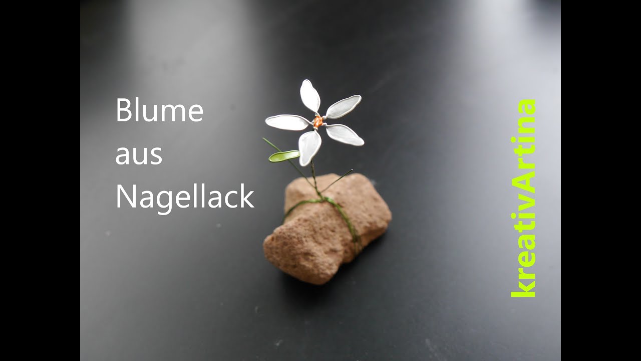 Blume aus Draht und Nagellack für Tischdeko oder zum Verschenken