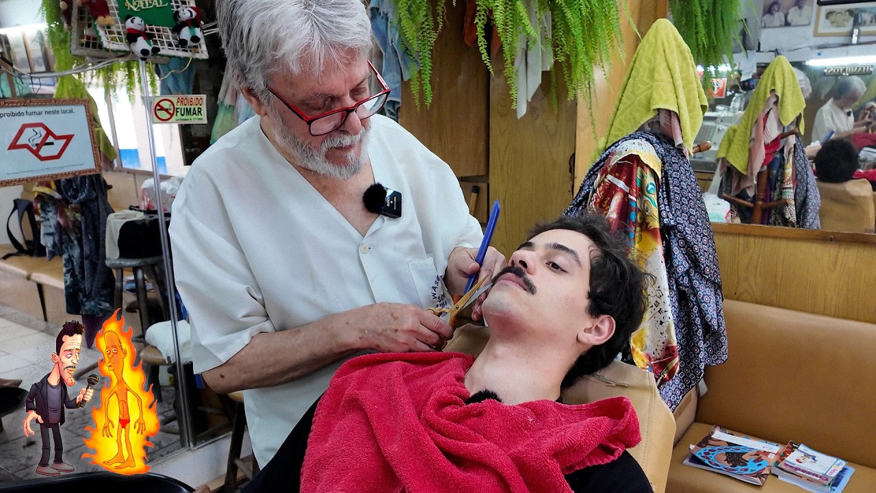 Barbearia centen&aacute;ria que s&oacute; aceita dinheiro (+ um contador de piadas)