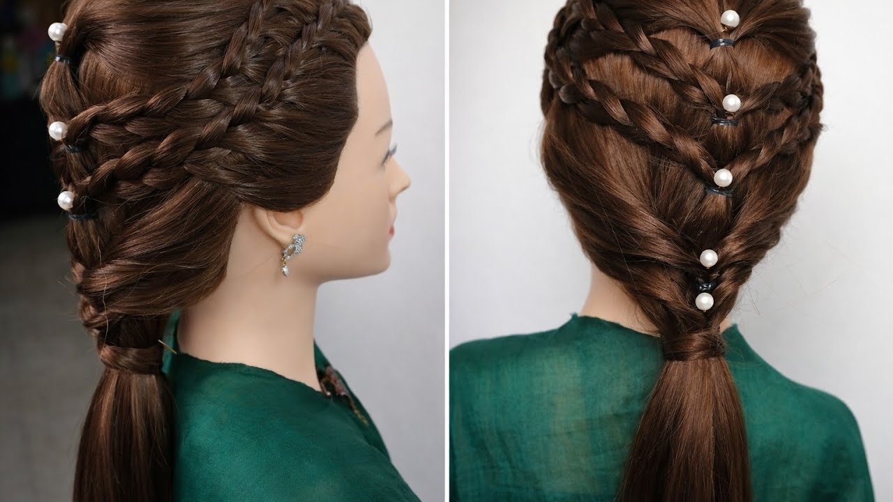 Simple hair style for wedding|Hair style for wedding|Hair style for long hair 