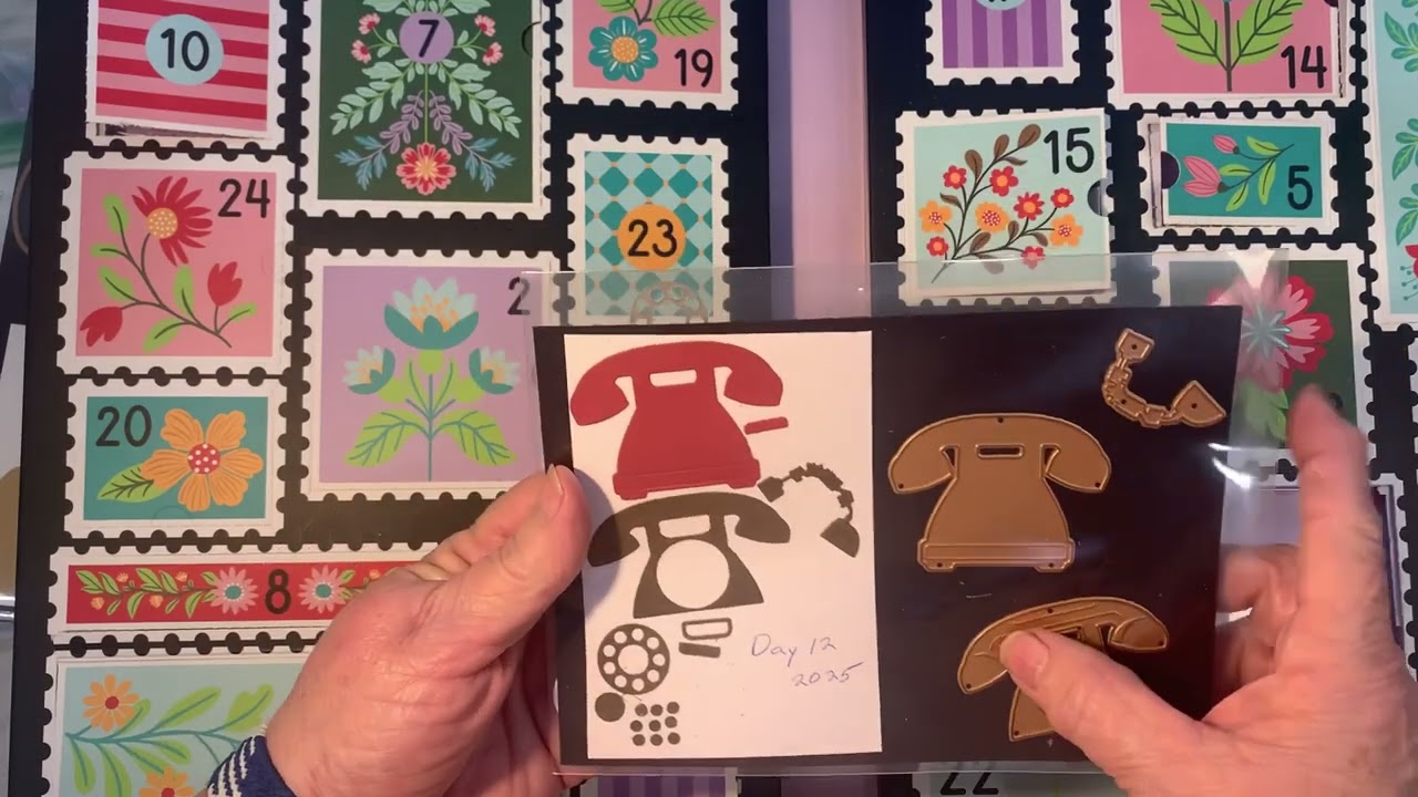 Дни 1-12 рождественского календаря Spellbinders Crafting 2025 года.