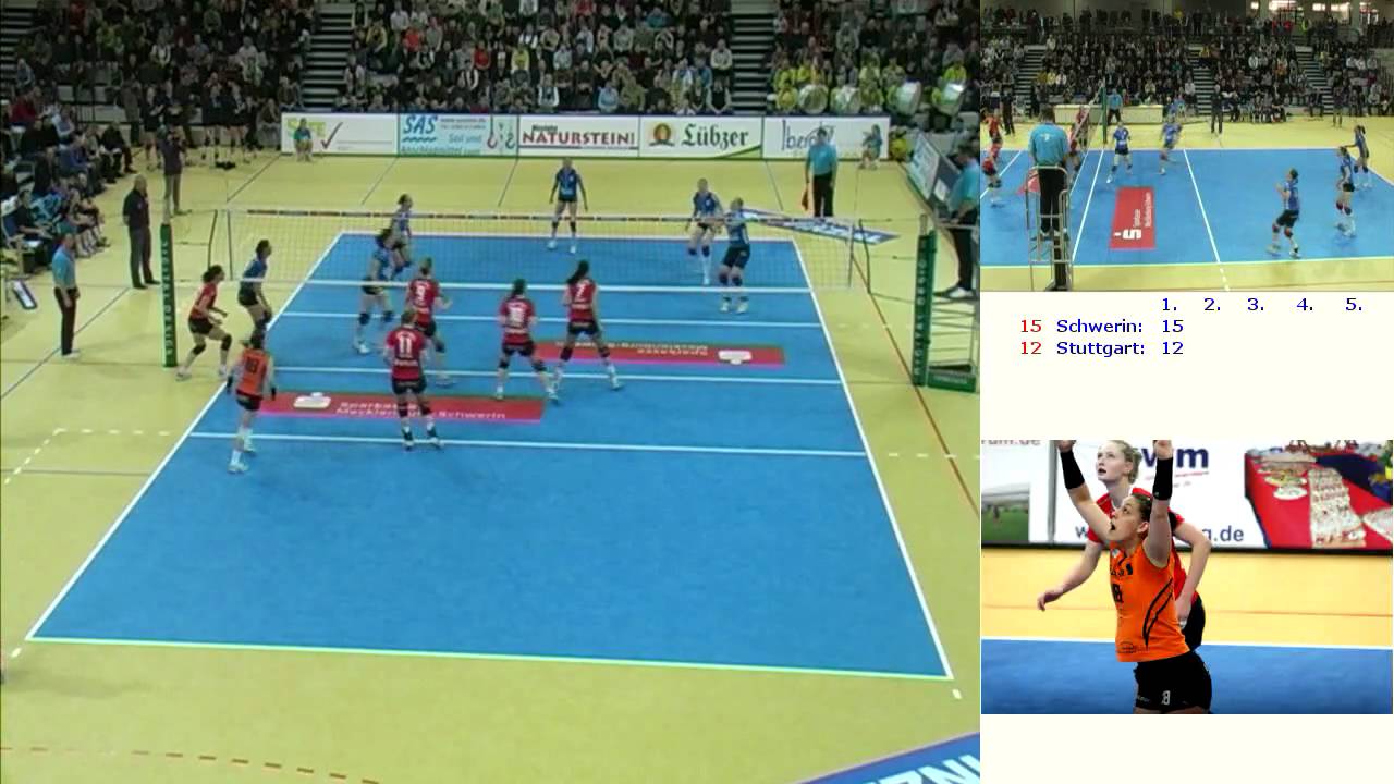 Volleyball 1. Bundesliga Frauen 15. M&auml;rz 2010 3:0 Schweriner SC vs. Allianz Volley Stuttgart