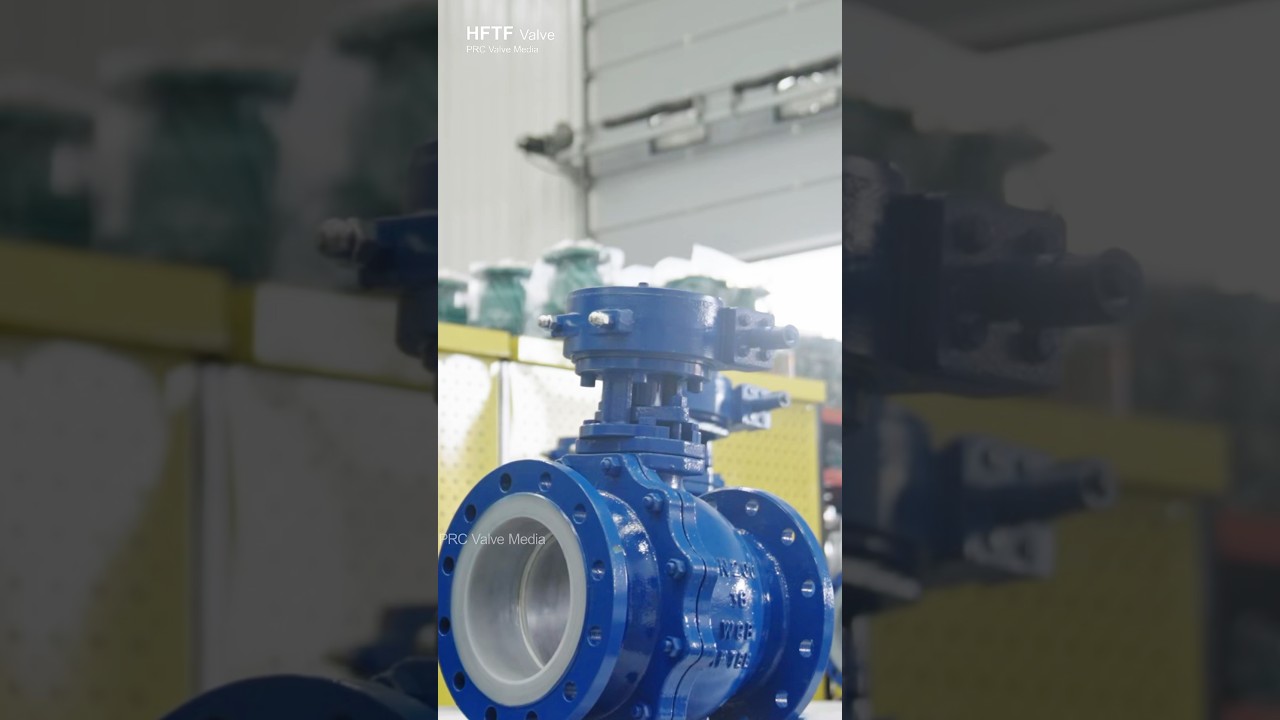 FEP-lined Gear-Operated Ball Valve Q341F46-16C, DN250-HFTF #valve #china #ballvalve