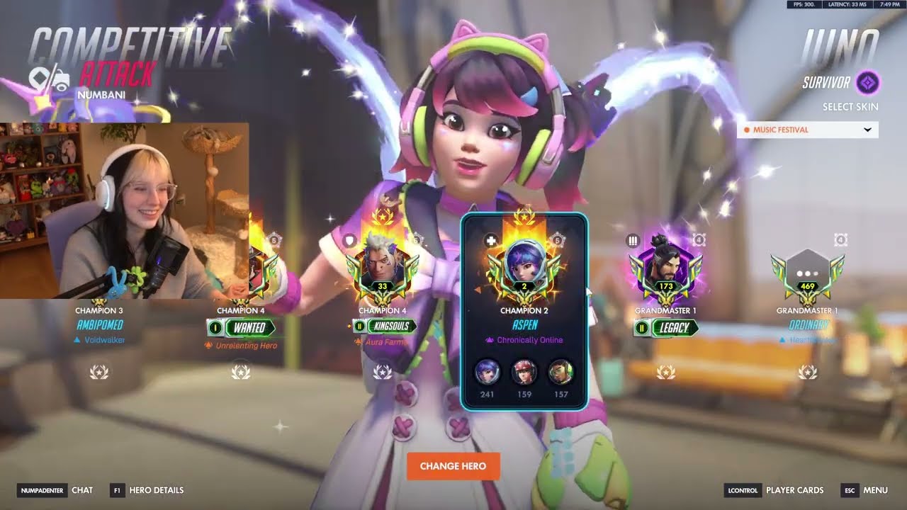 17 000 исцелений! В топ-500 Джуно Аспен! Геймплей Overwatch