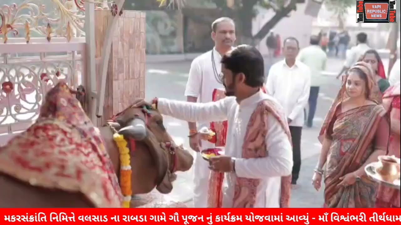 વલસાડ ના રાબડા ગામે ગૌ પૂજન નું કાર્યક્રમ યોજવામાં આવ્યું - માઁ વિશ્વંભરી તીર્થધામ, રાબડા