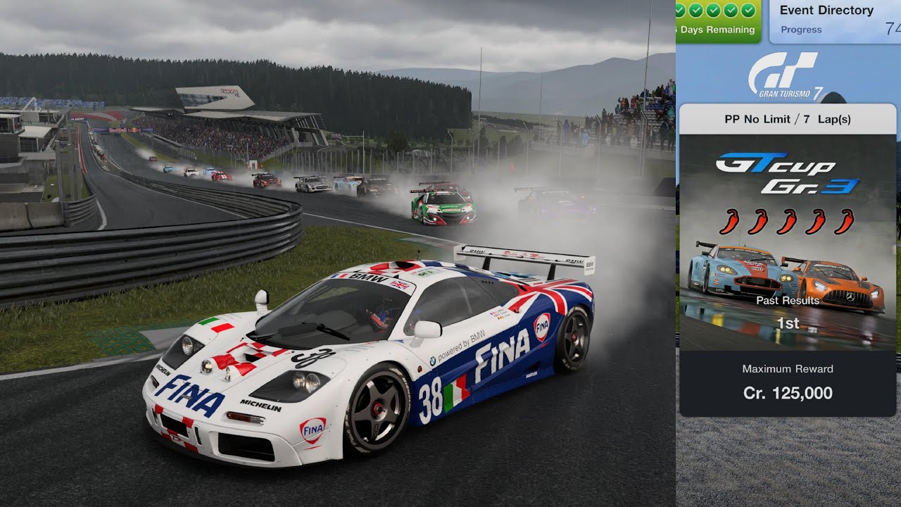 Gran Turismo 7 | GT Cup Gr.3 Chili Lvl 5 & Red Bull Ring Rain Difficult Hard - F1 GTR [4KPS5]