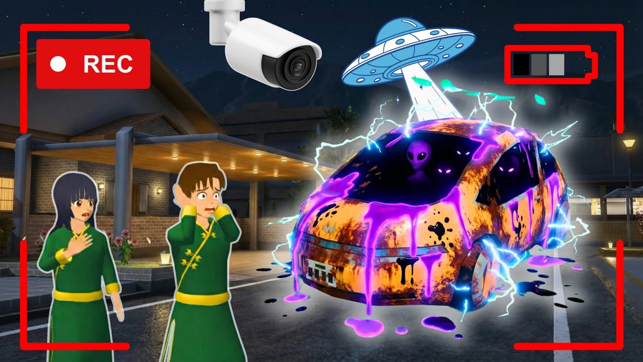Yuta Mio Panik CCTV Merekam ANOMALI MOBIL LISTRIK menyerang kota sakura😱| Sakura School Simulator