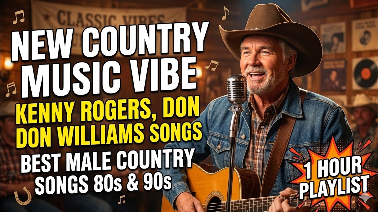 New Country Music Vibe Kenny Rogers, Don Williams Songs🎶Best Male Country Songs 80s 90s🤠 1 Hours 