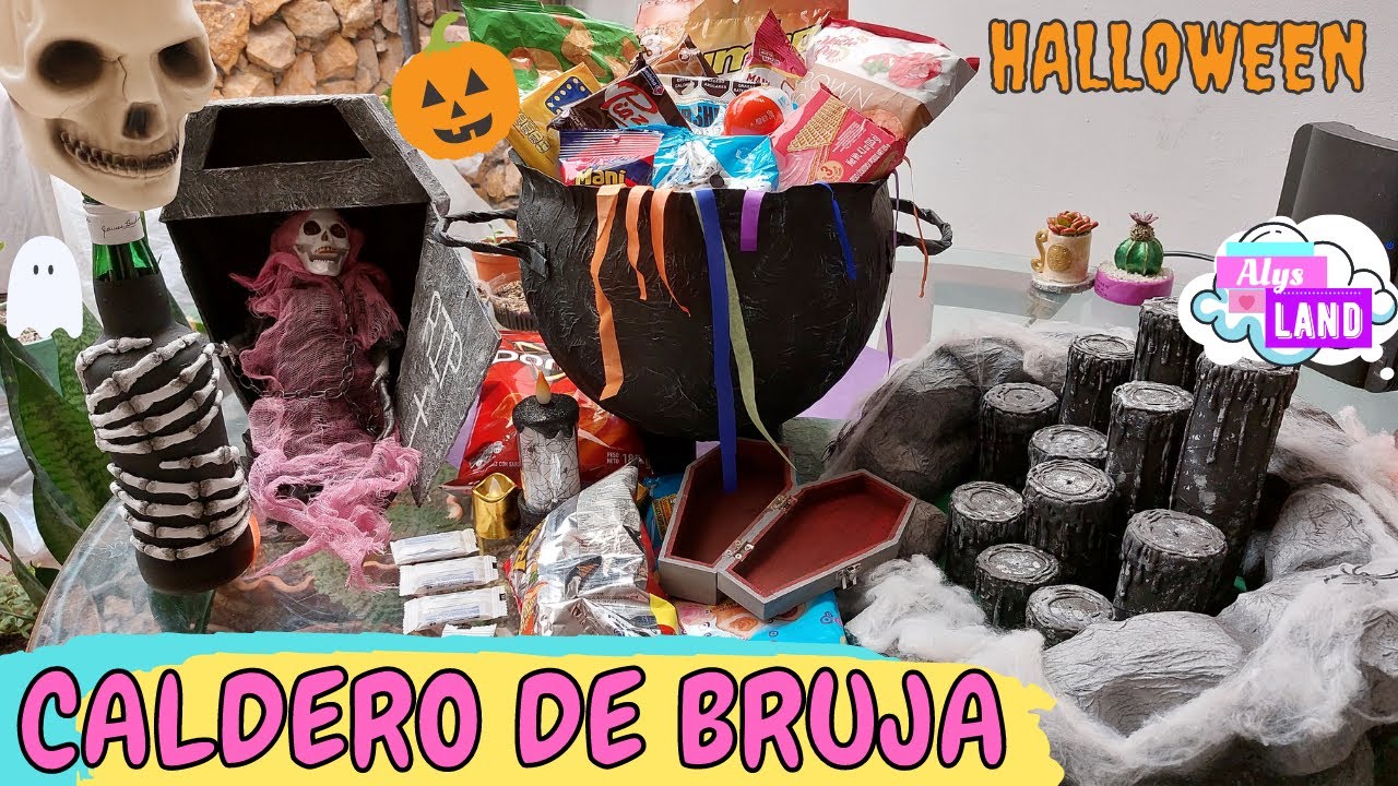 COMO HACER un CALDERO DE BRUJA o DULCERO 🎃👻 fácil y económico | AlysLand