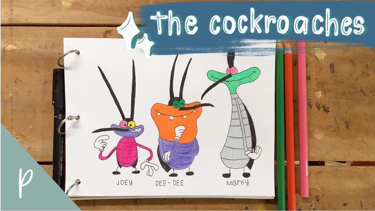How to draw the cockroaches from Oggy and the Cockroaches [TUTORIAL]