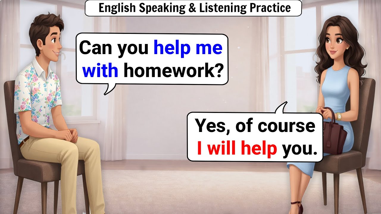 Daily English conversation practices, English Speaking&listening conversation #english #funny #love