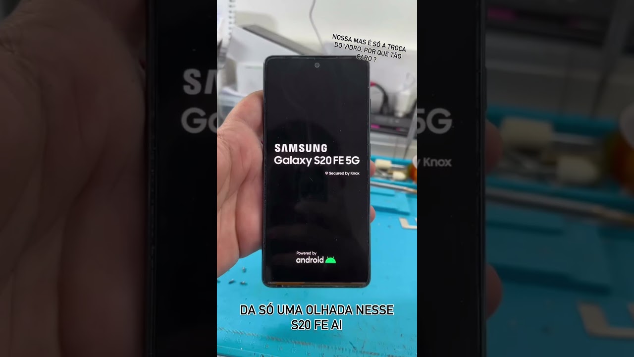 Olha s&oacute; essa troca de vidro de s20FE #smartphone #tech #samsung #repairglass #trocadevidro