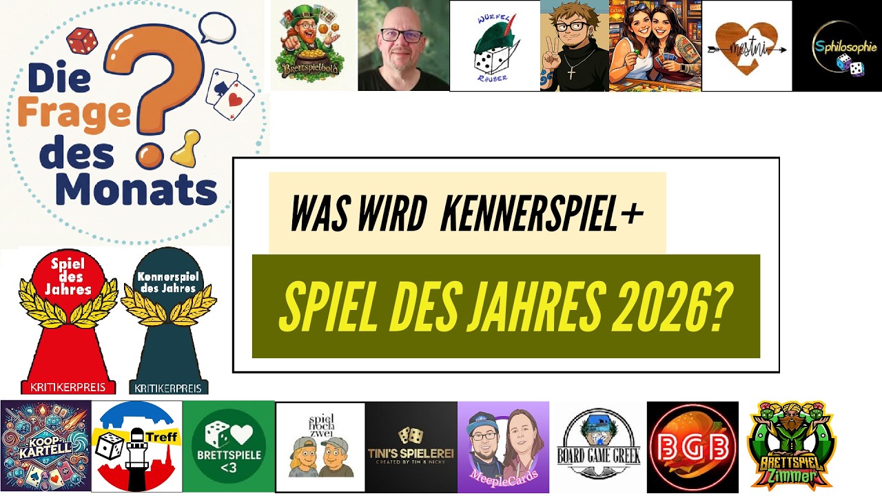 #DFDM Frage des Monats - Spiel des Jahres 2026 + Kennerspiel Nominierungen Community Format #8