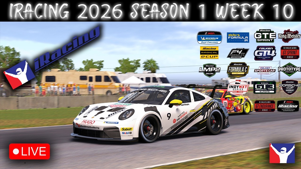 iRacing 2026 Season 1 Week 10 | GT3 at Bathurst & Monza, GTP at Interlagos, Porsche Cup Sebring