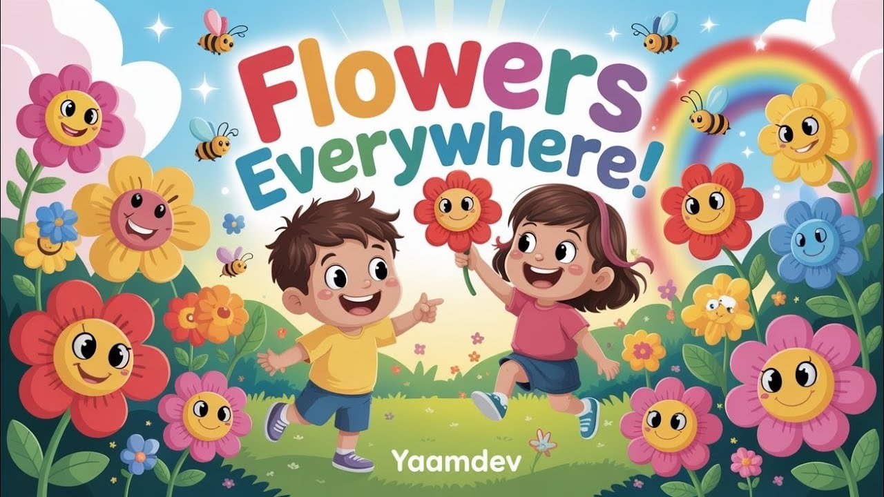 Flowers Everywhere 🌼🌸 | Beautiful Kids Rhyme for Children | yaamdev