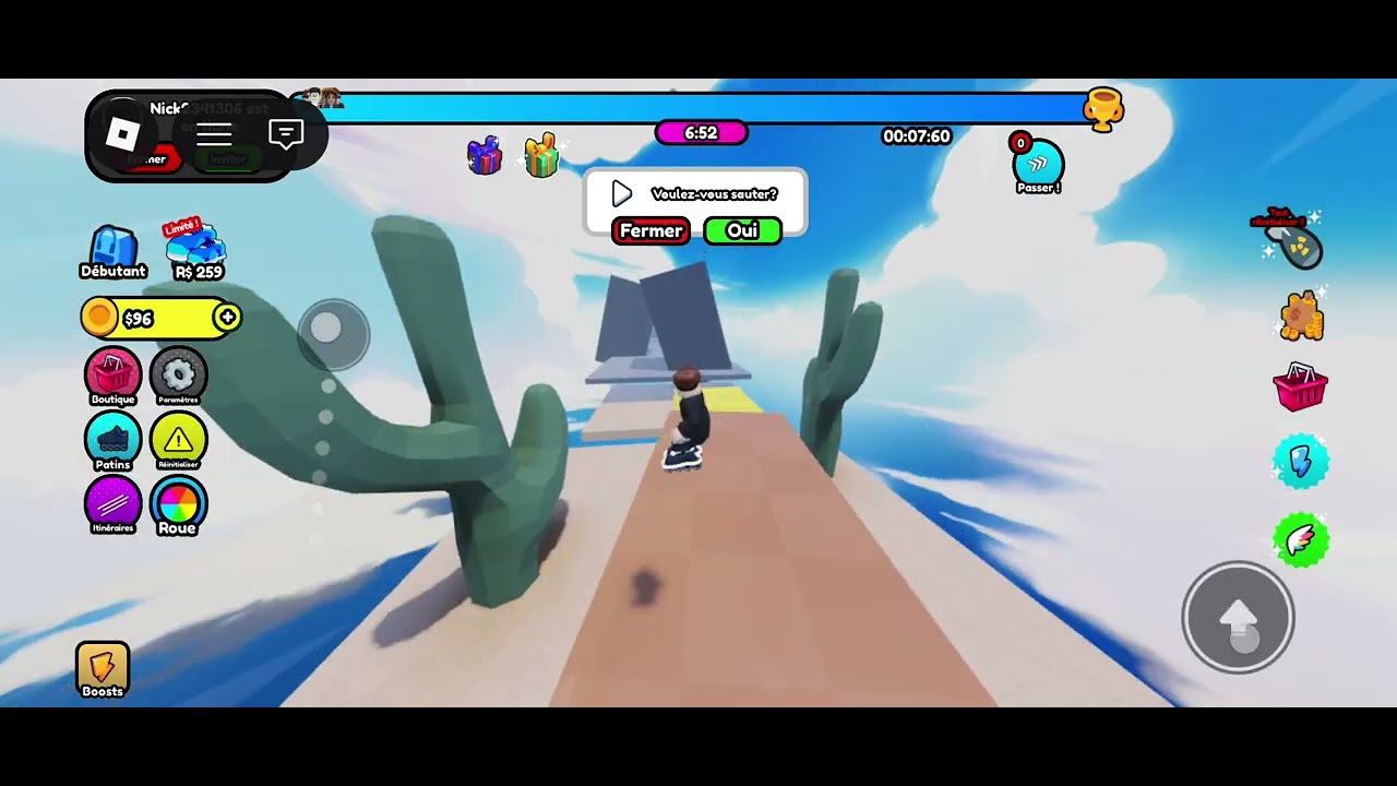 Je fais du roller sur Roblox mais c'est pas ouf