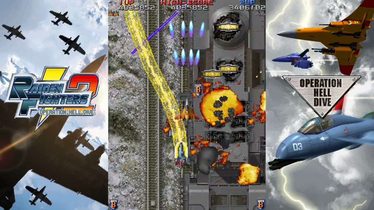 Raiden Fighters 2: Operation Hell Dive (1997) Arcade -  Aegis IV / Chaser 2000 co-op, 1 Loop [TAS]