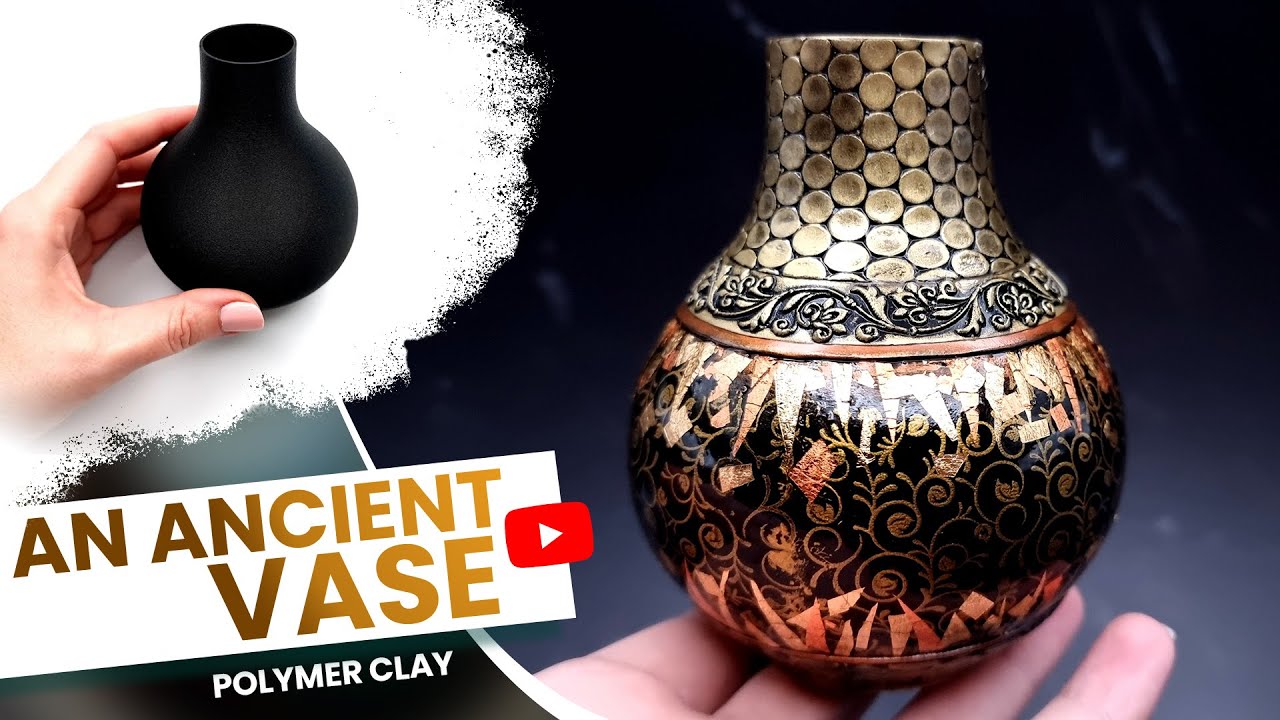 An Ancient Vase - Unique Home Decor  using Polymer Clay and Baking Base! How to make! DIY project!
