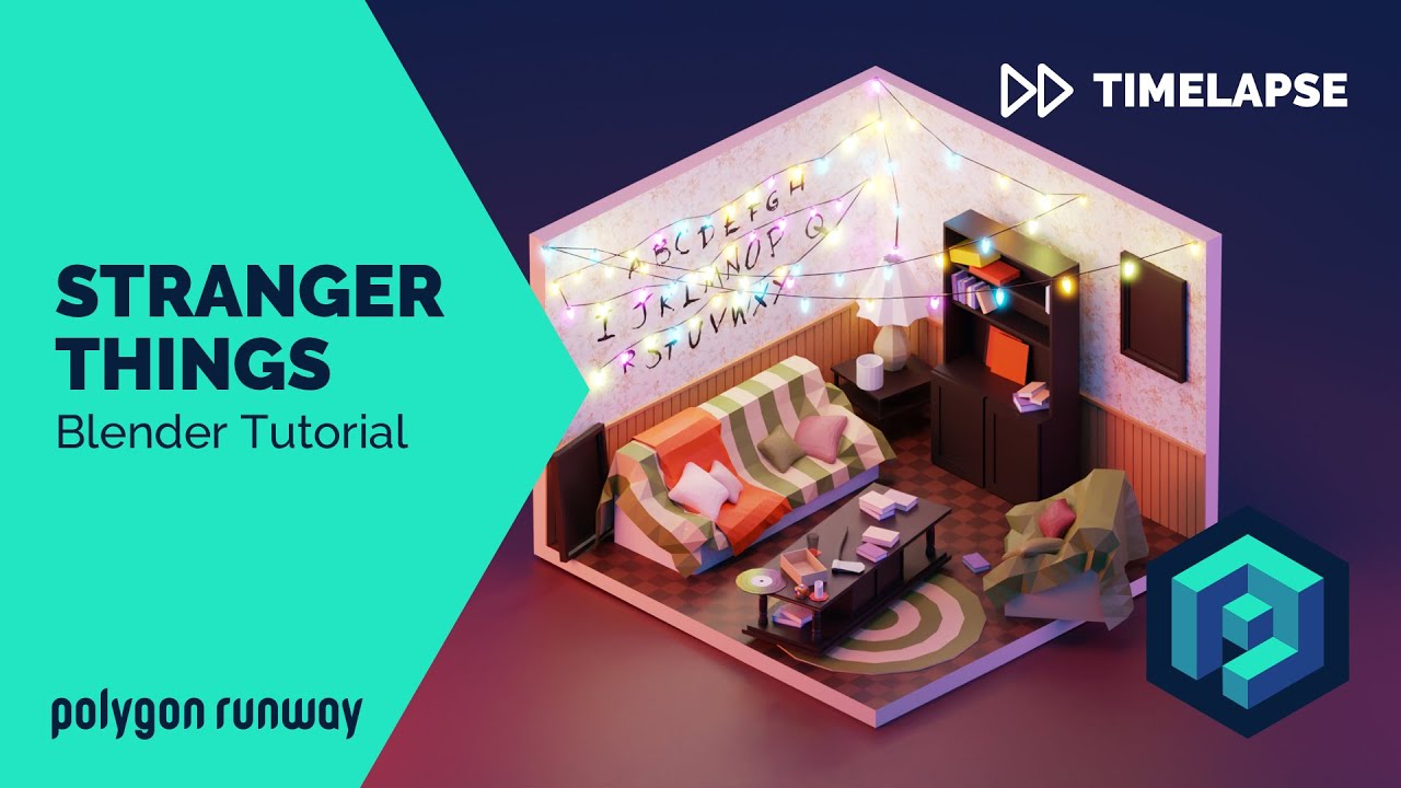 Stranger Things - Blender 2.8 Low Poly 3D Modeling Tutorial