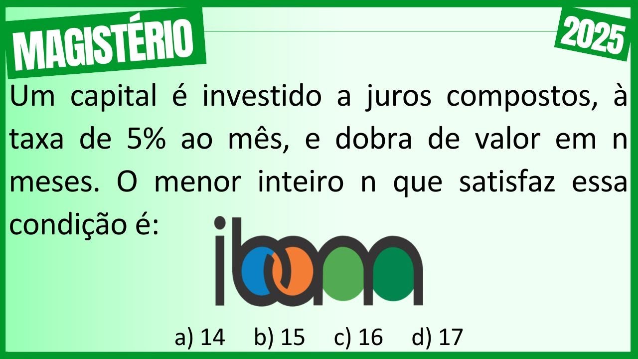 Resolvendo JUROS COMPOSTOS com MACETE na Prova da Banca IBAM