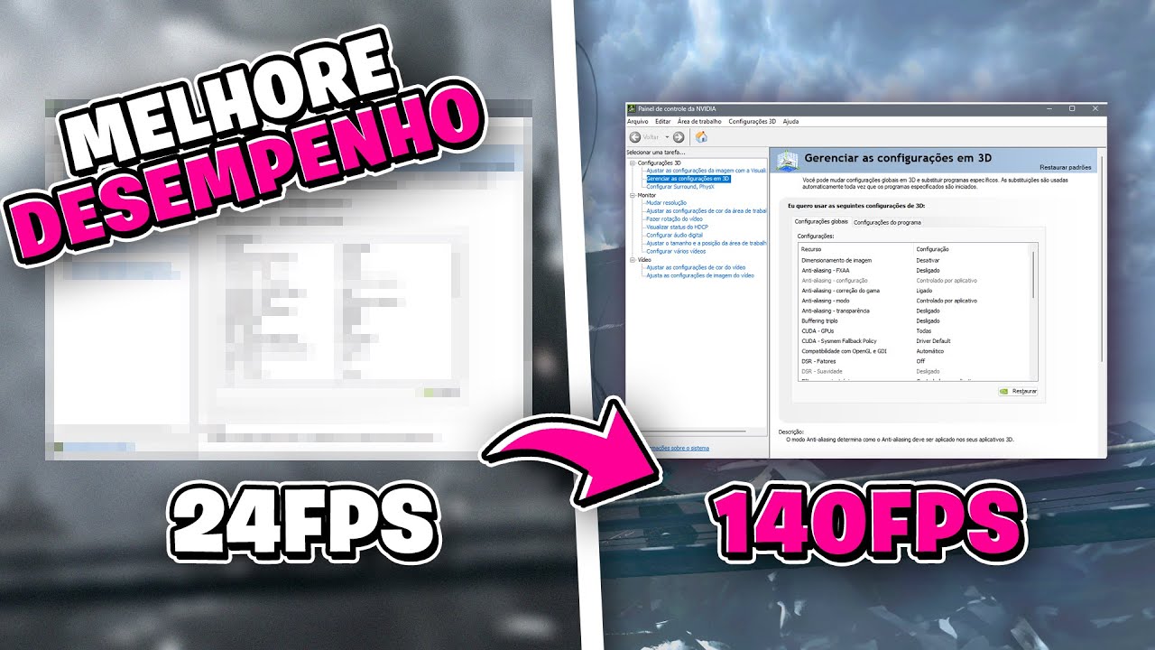 COMO AUMENTAR O FPS E MELHORAR O DESEMPENHO NO PAINEL DA NVIDIA ✅ (Fácil & Rápido 2025)
