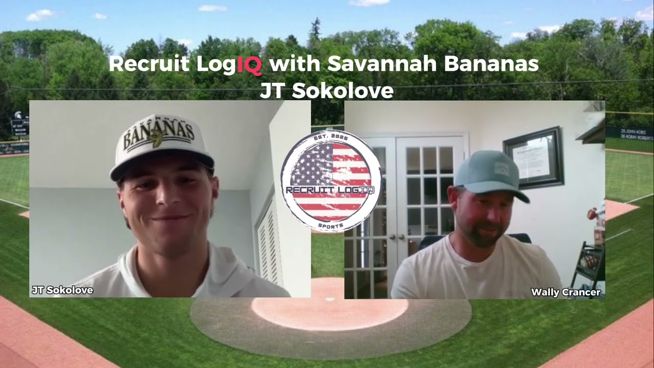 Recruit LogIQ with Savannah Bananas Rookie JT Sokolove #recruitlogiq #bananaball #baseball #fun