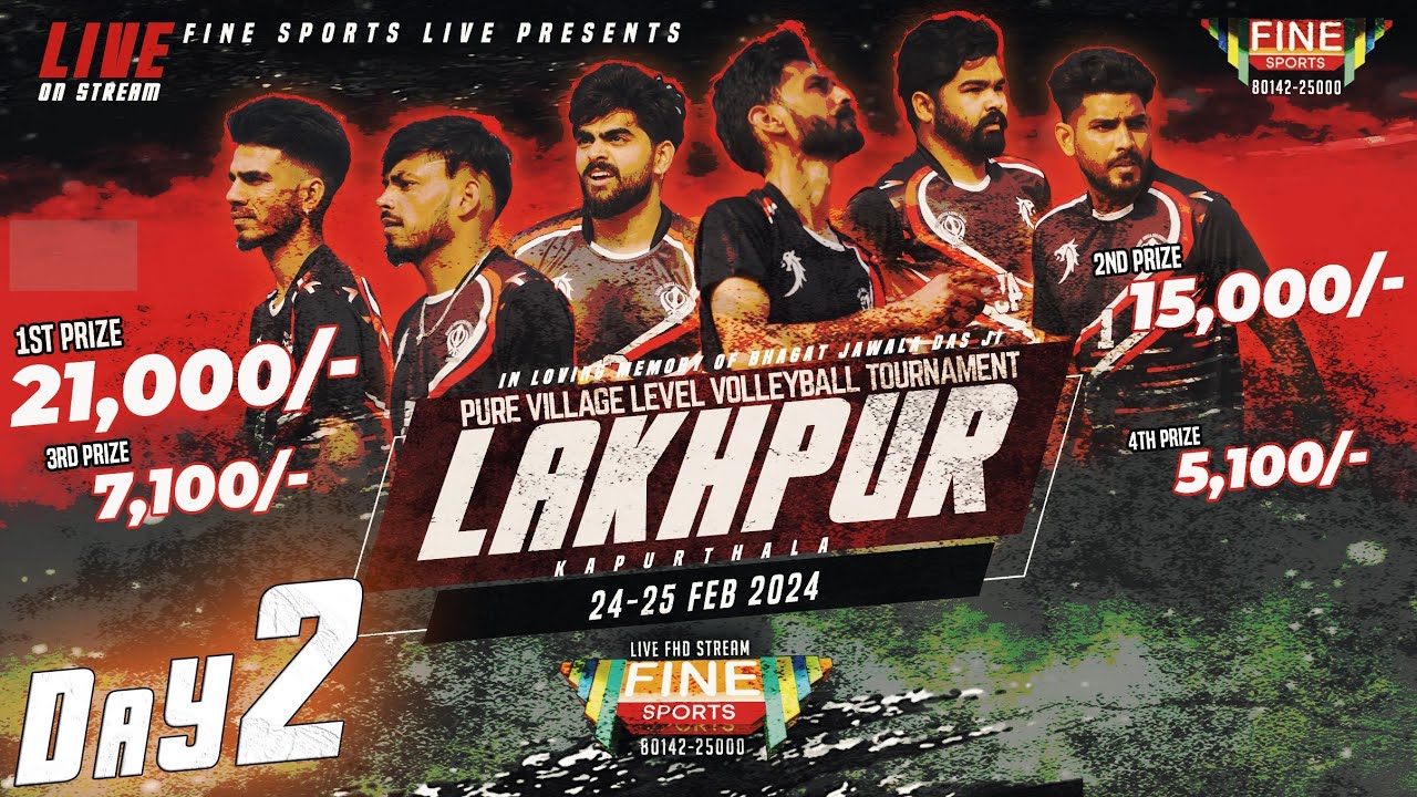 LAKHPUR VOLLEYBALL TOURNAMENT (PHAGWARA) || @FineSportsLive