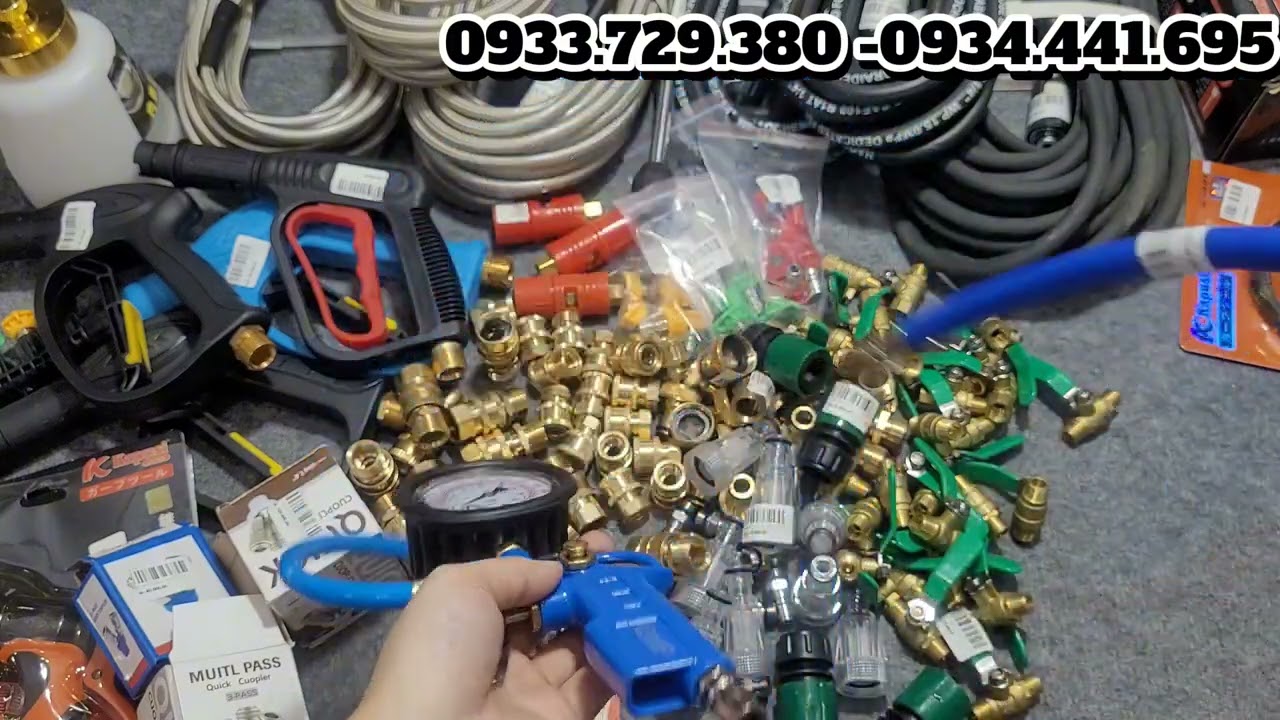 PHỤ KIỆN MÁY RỬA XE (DÂY + SÚNG + BÌNH TẠO BỌT TUYẾT) - MÁY NÉN KHÍ - BƠM XE PIN , HƠI , XỊT BỤI 