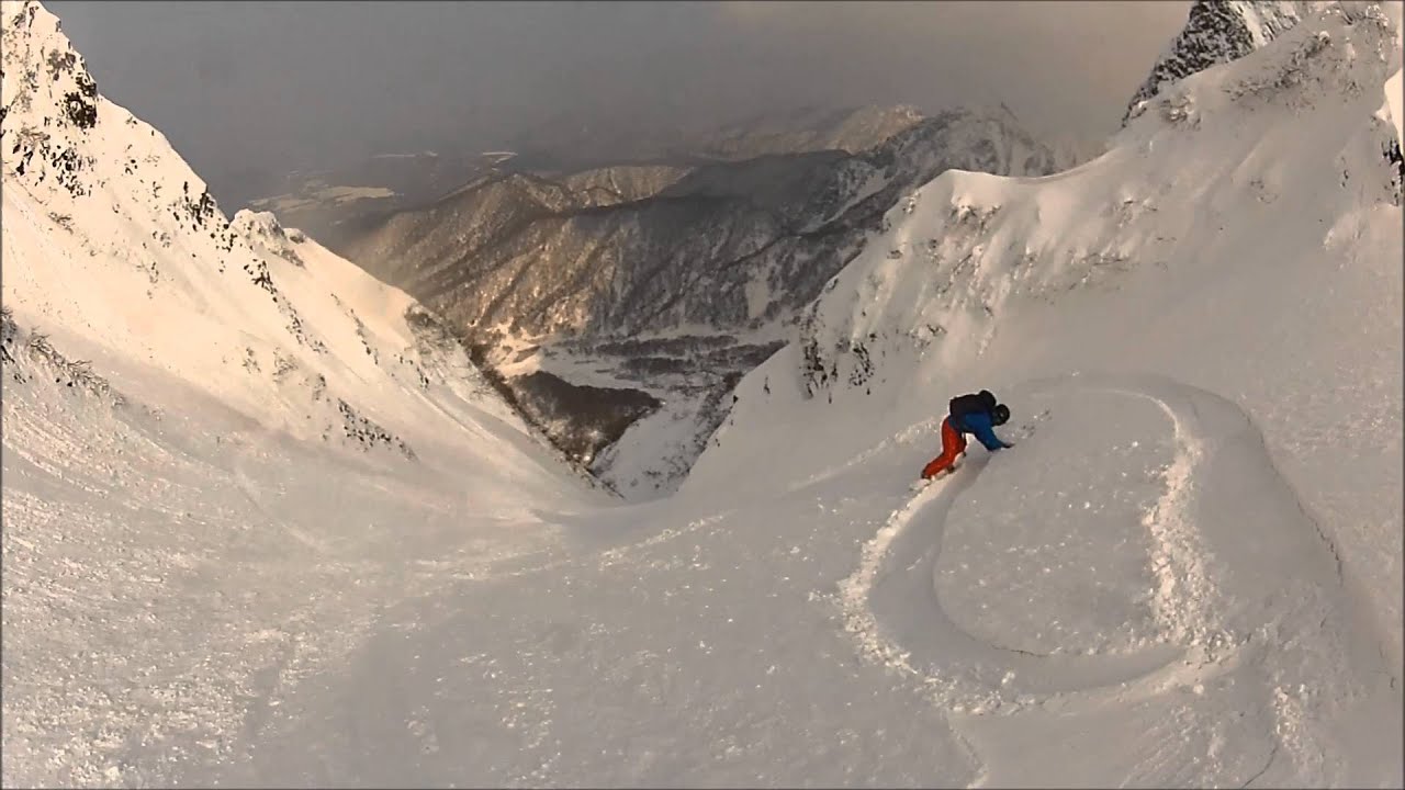 雪崩で流される　大山バックカントリー　別山沢