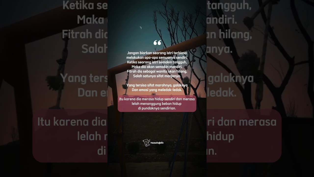 Istri juga manusia,punya rasa lelah🥀 #shortsvideo #katakata #storywa