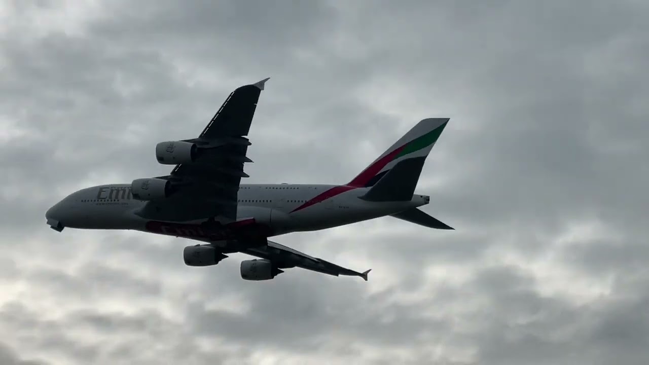 (Takeoff🛫) Emirates Airbus A380 Departure