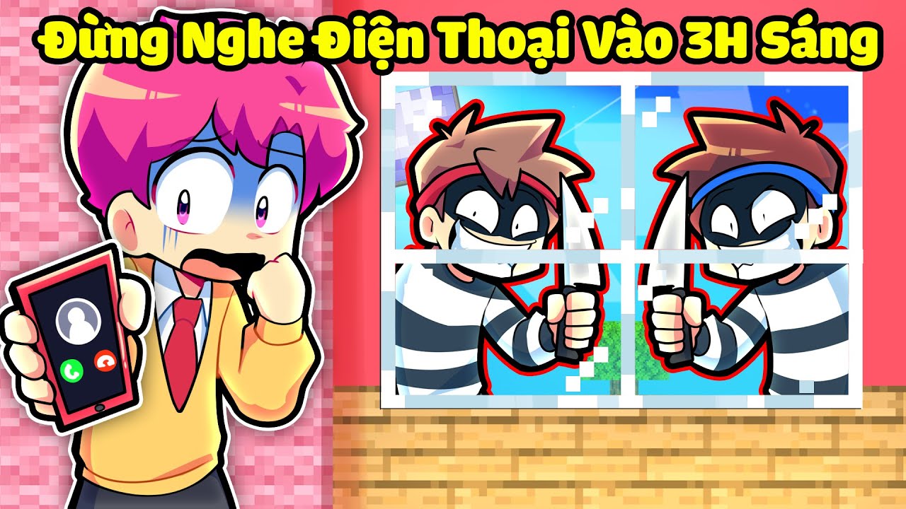 HIHA SỢ HÃI KHI SÁT THỦ GỌI VÀO LÚC 3H SÁNG TRONG MINECRAFT*ĐỪNG NGHE MÁY 😣😱