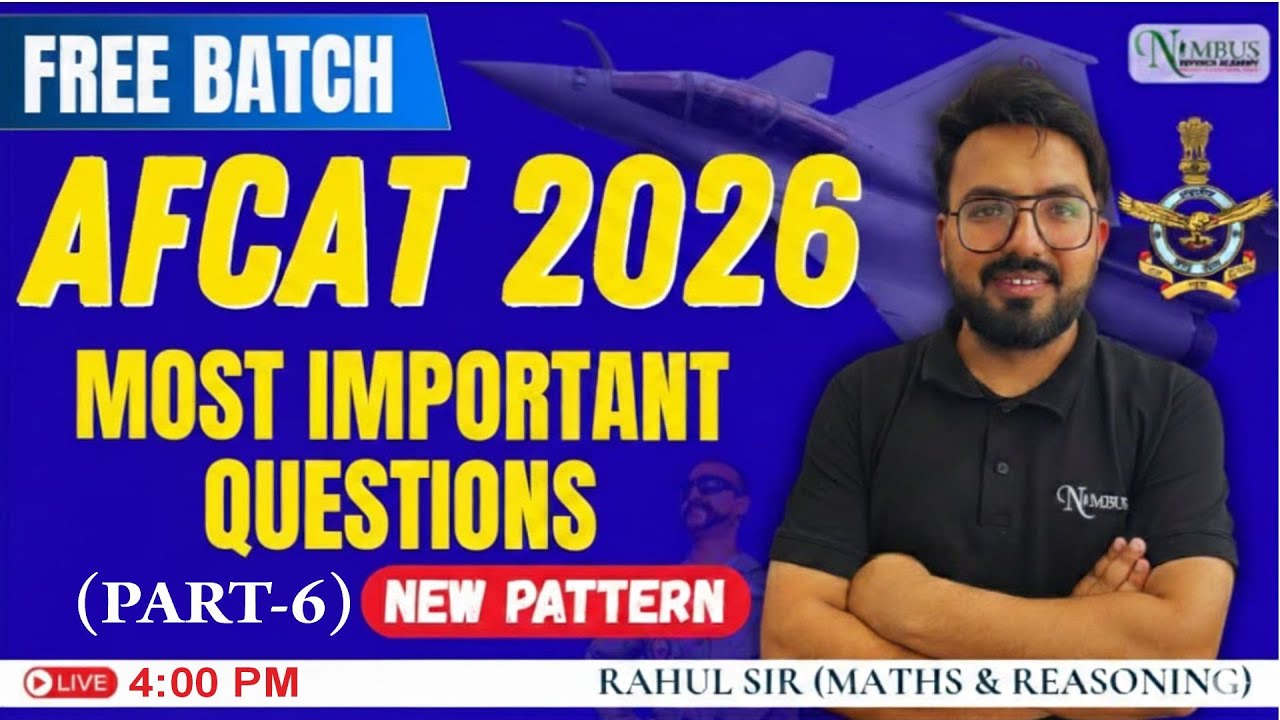 MATHEMATICS || MOST IMPORTANT QUESTIONS PART-6 || AFCAT 2026 || BY RAHUL SIR 
