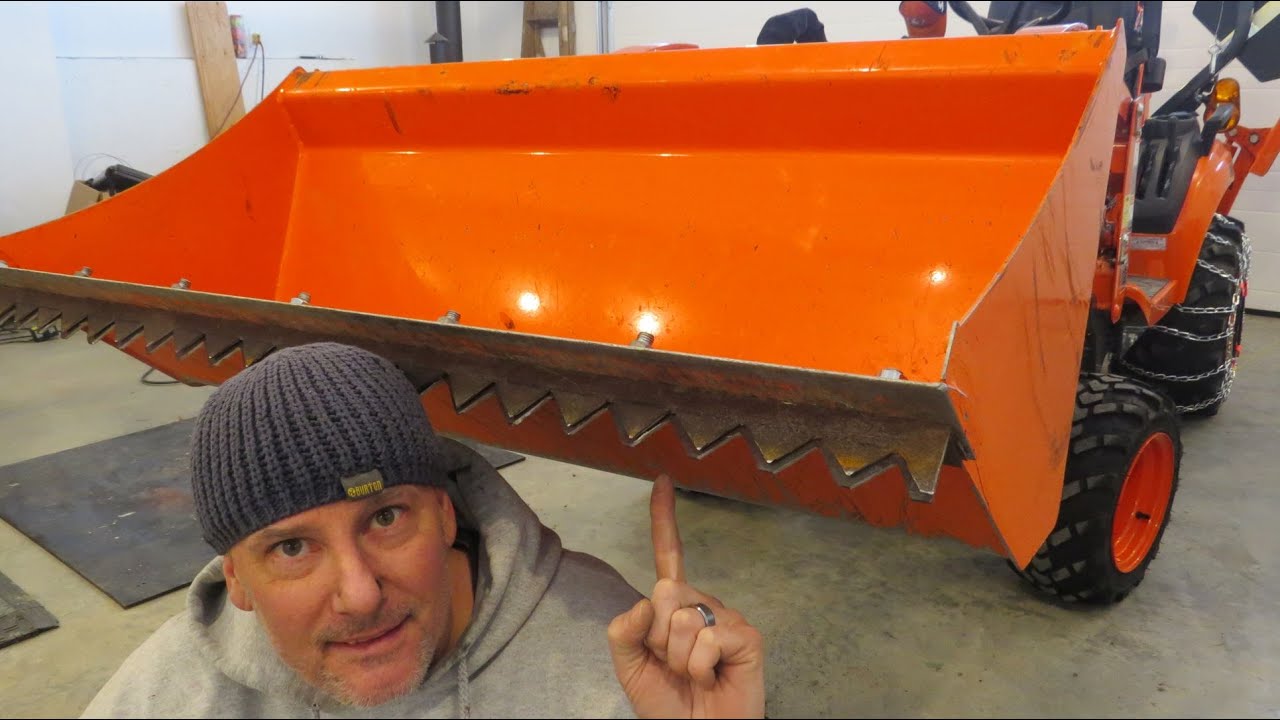 How to use your Kubota Tractor to score and scrape  Ice and Snow with a Homemade Sawtooth Attachment