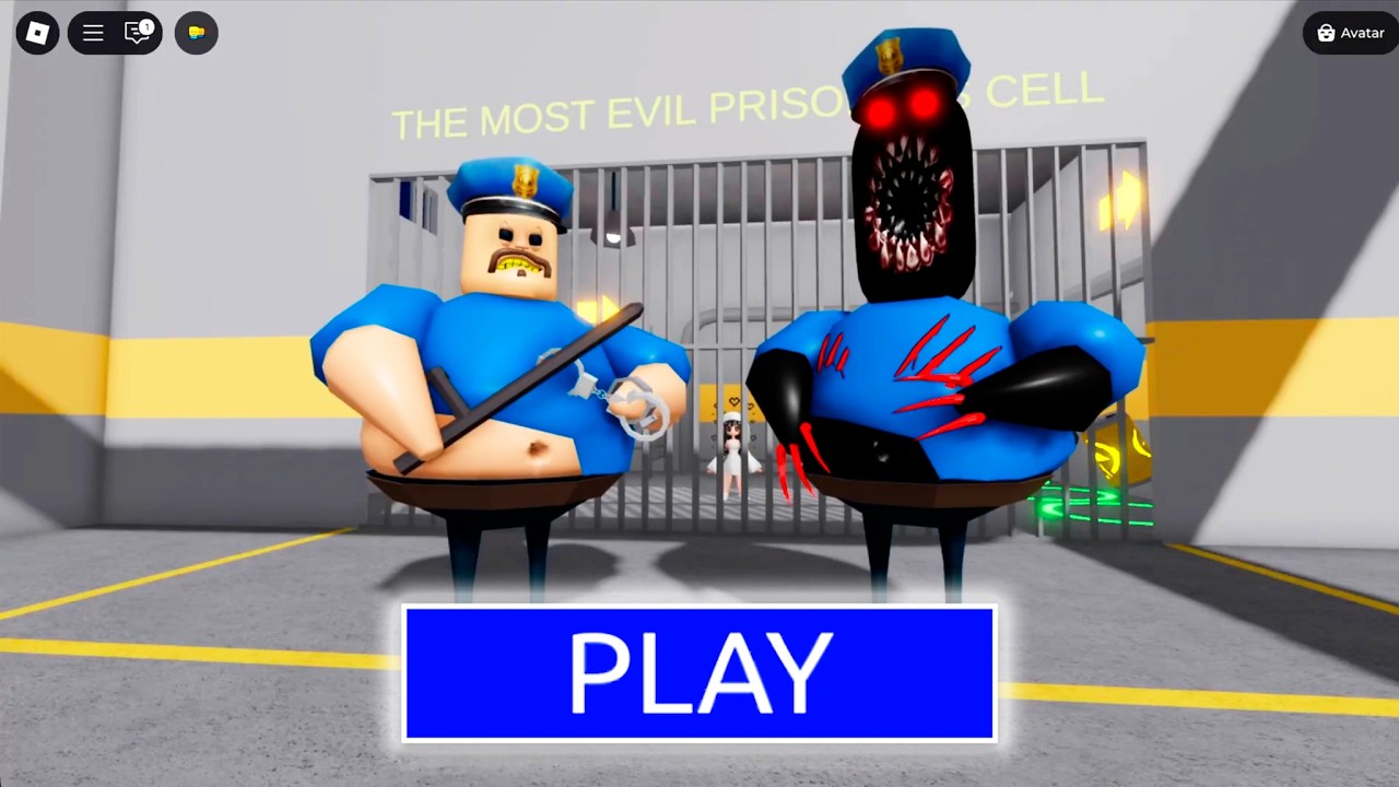 SCARRY BARRY In PRISON RUN! NEW OBBY! FULL WALKTHROUGH #roblox