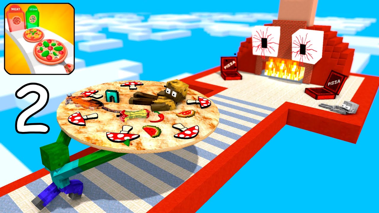 Minecraft Mobs: I WANT PIZZA RUNNER 2 CHALLENGE - Minecraft animation