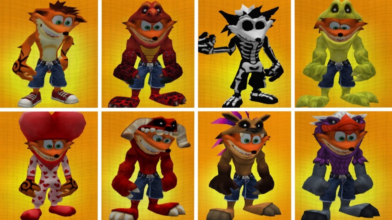 Crash of The Titans - All Skins