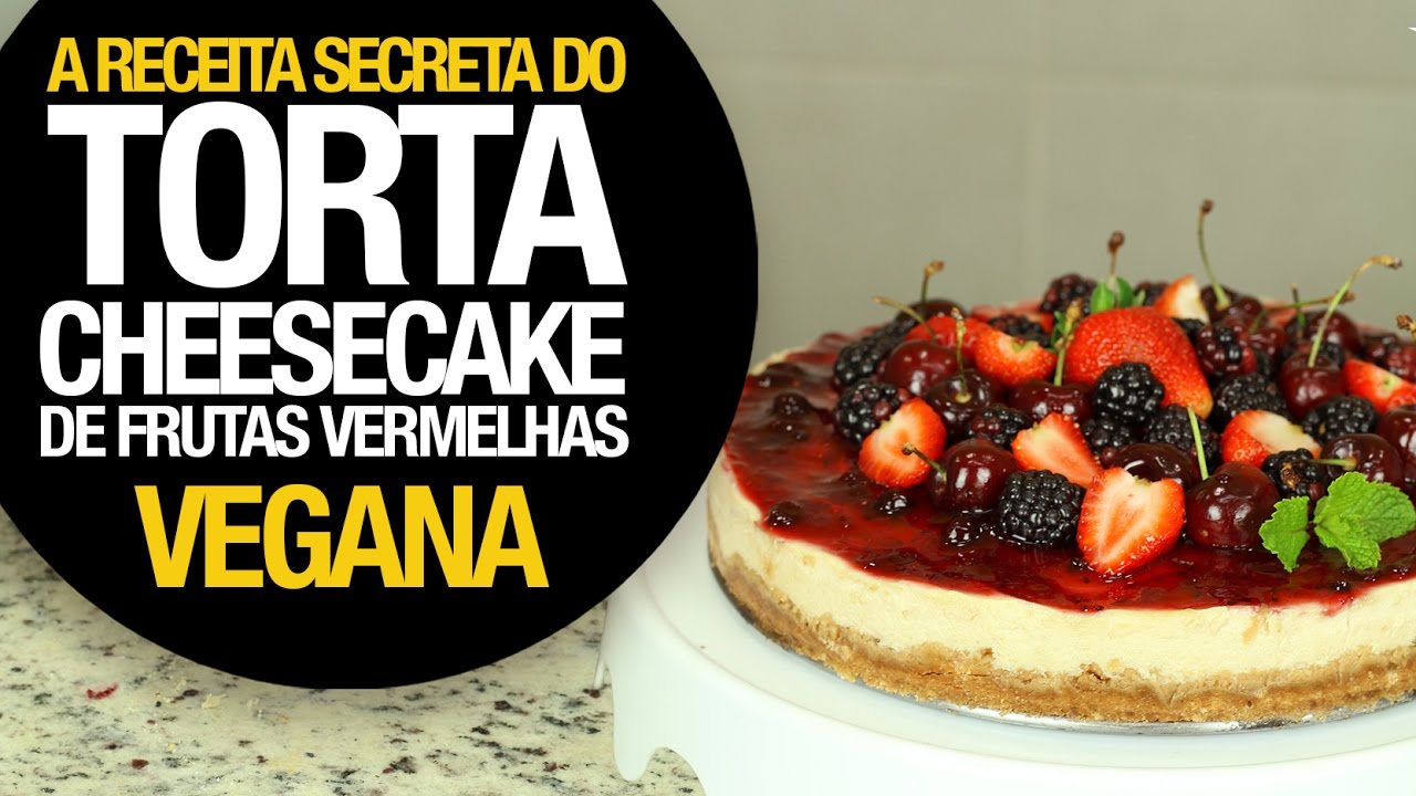 TORTA CHEESECAKE VEGANA DE FRUTAS VERMELHAS (ESPECIAL DE NATAL)