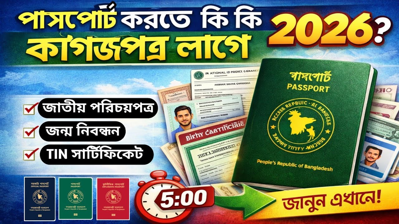 পাসপোর্ট করতে কি কি লাগে ২০২৬ | passport korte ki ki lage 2026 | Passport documents required 2026