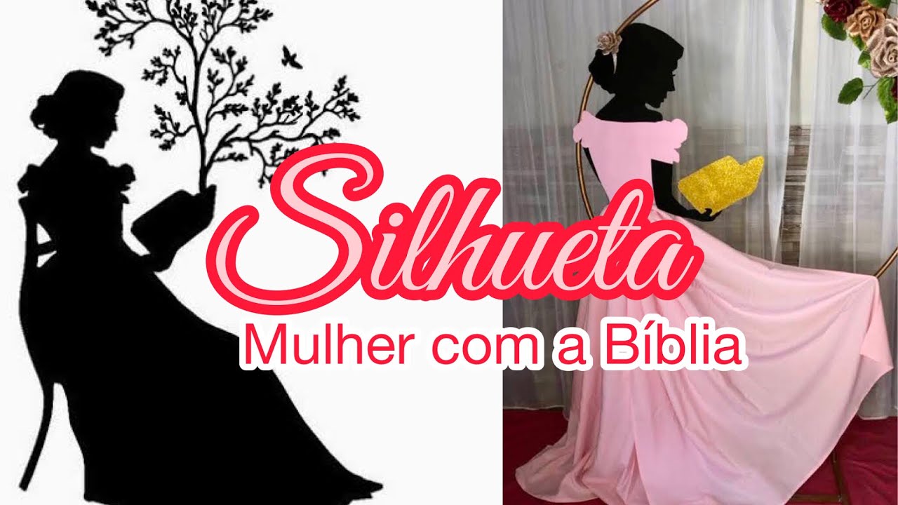 Silhueta mulher com a Bíblia | Chá ou culto de mulheres #cultodemulheres